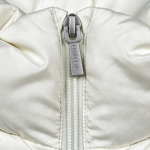 Lands' End Hyperdry Goose Down Feather 600 Fill Quilted Zip Vest Ivory XLT NWT - Picture 5 of 12